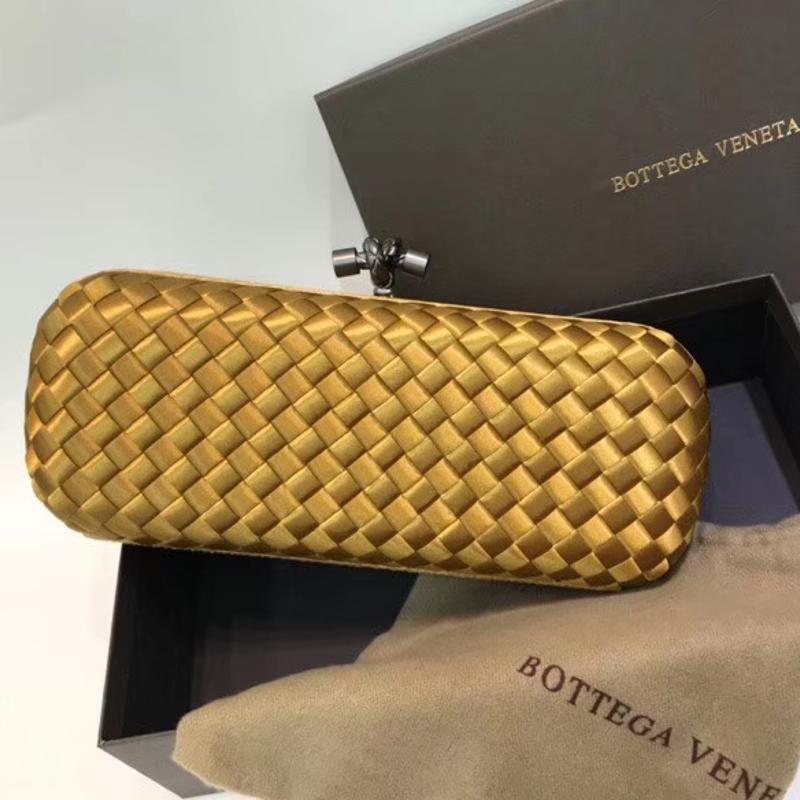 Bottega Veneta Clutches Bags 202031 Ribbon woven snake skin edging gold